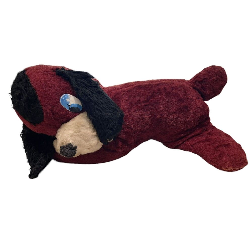 Vintage Black Red Dog Hound Puppy Plush Stuffed Animal Toy Gund J.Swedlin 17”